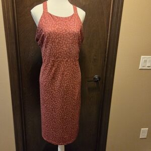 Patagonia Red Leaf Print Midi Dress